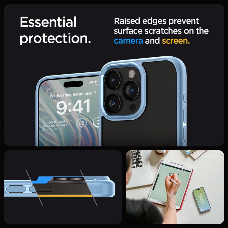 Spigen Kristallihybridikotelo iPhone 15 Pro Maxille - Kirkas sininen