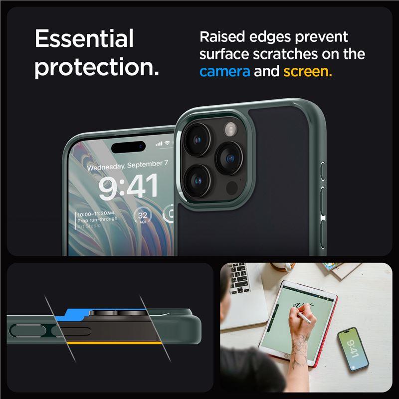 Spigen Ultra Hybrid iPhone 15 Pro Max kotelo - tummanvihreä