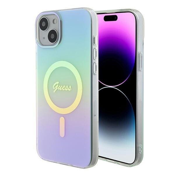 Guess GUHMP15MHITSQ iPhone 15 Plus 6.7" turkoosi kovakotelo IML Iridescent MagSafe