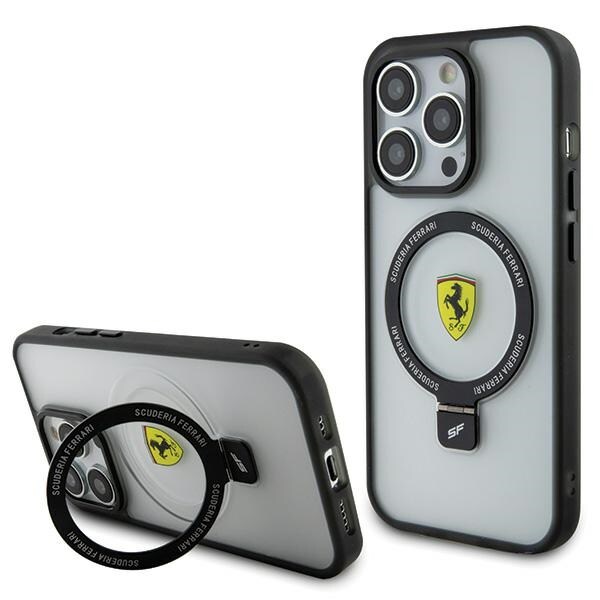 Ferrari FEHMP15LUSCAH iPhone 15 Pro 6.1" läpinäkyvä kovakotelo Ring Stand MagSafe 2023