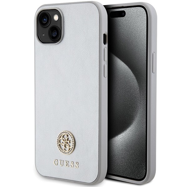 Guess GUHCP15MPS4DGPS iPhone 15 Plus 6.7" hopea/hopea kovakotelo Strass Metal Logo