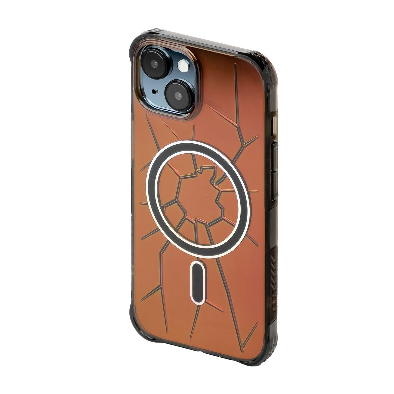 MagSafe Kingxbar PQY Crack Series silikonikotelo iPhone 15 - musta