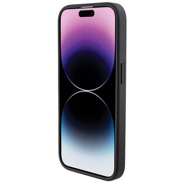 BMW Nahkaistuimet kuvioitu kotelo iPhone 15 Pro Max - musta