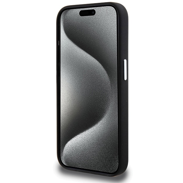 BMW Signature Liquid Silicone MagSafe -kotelo iPhone 15 Pro:lle - musta