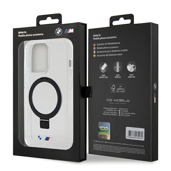 BMW M Collection MagSafe Ring Stand -kotelo iPhone 15 Pro:lle - Kirkas