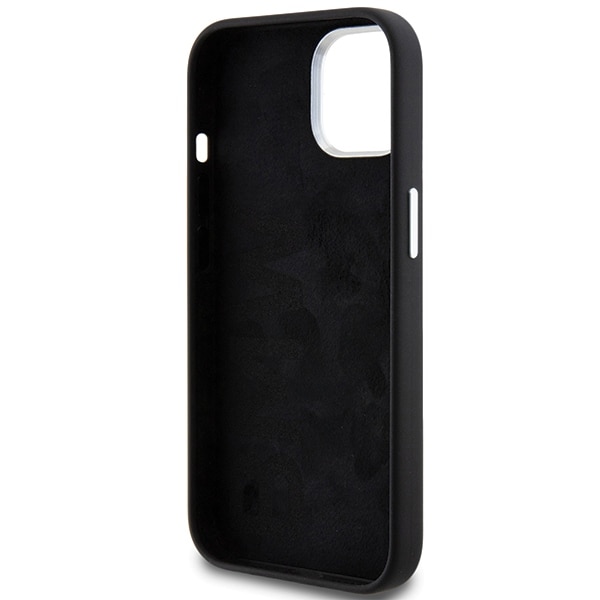 BMW Signature Liquid Silicone MagSafe -kotelo iPhone 15 Plus - mustalle puhelimelle - musta