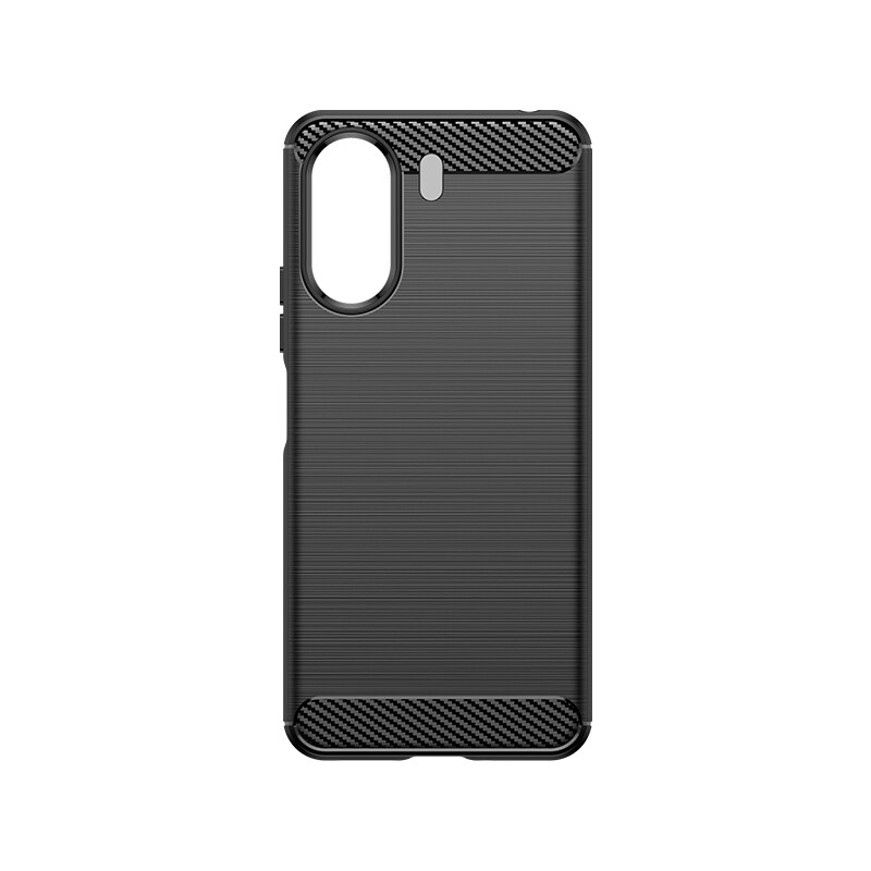 Carbon Kotelo Xiaomi Redmi 13c Joustava silikoni Carbon Cover - Musta