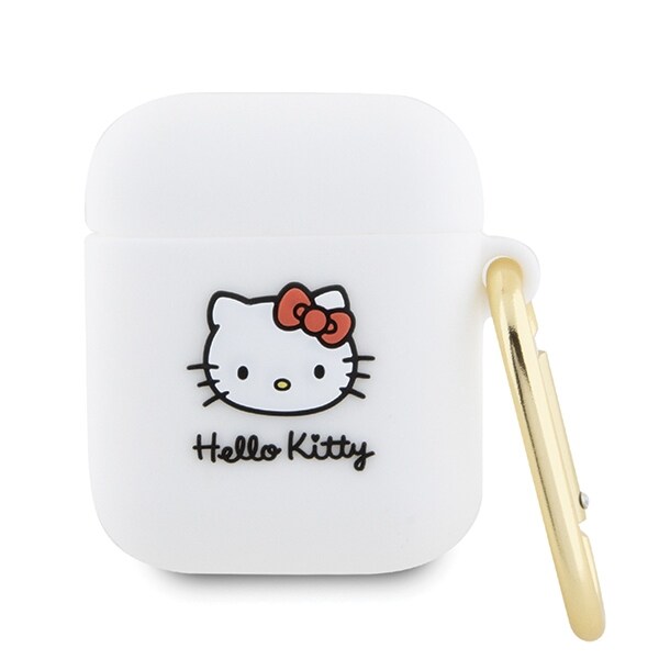 Hello Kitty Silikoni 3D Kitty Head kotelo AirPods 1/2 - valkoinen