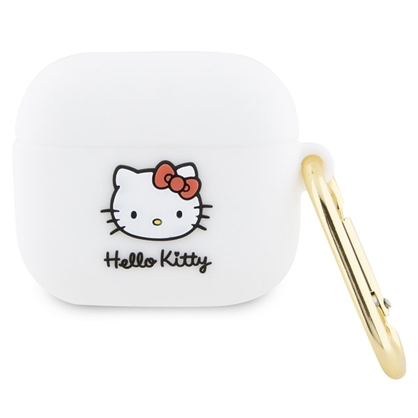 Hello Kitty Silikoni 3D Kitty Head kotelo AirPods 3:lle - valkoinen
