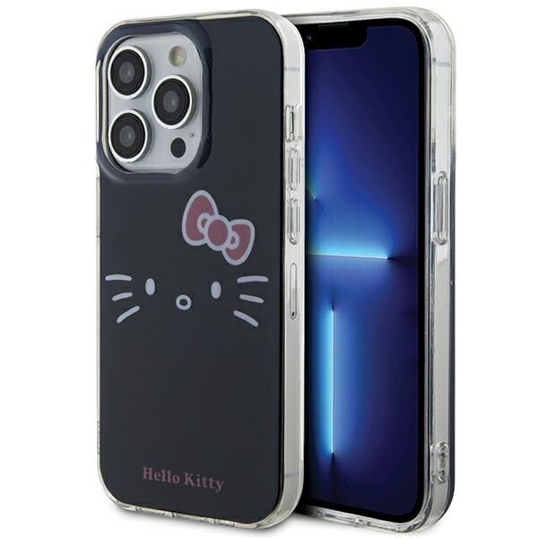Hello Kitty IML Kitty Face tapauksessa iPhone 15 Pro Max - musta