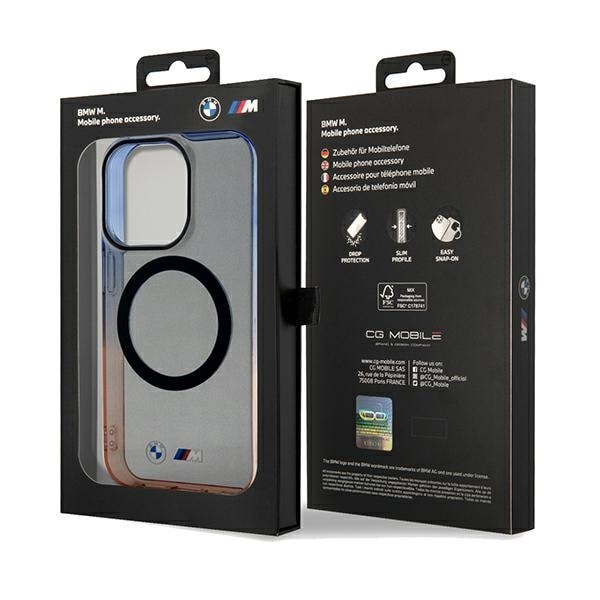 BMW Gradient Bumper MagSafe -kotelo iPhone 15 Pro Maxille - harmaa BMW - harmaa