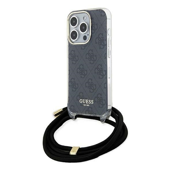 Guess Crossbody Cord 4G Print -kotelo iPhone 15 Pro Maxille - musta