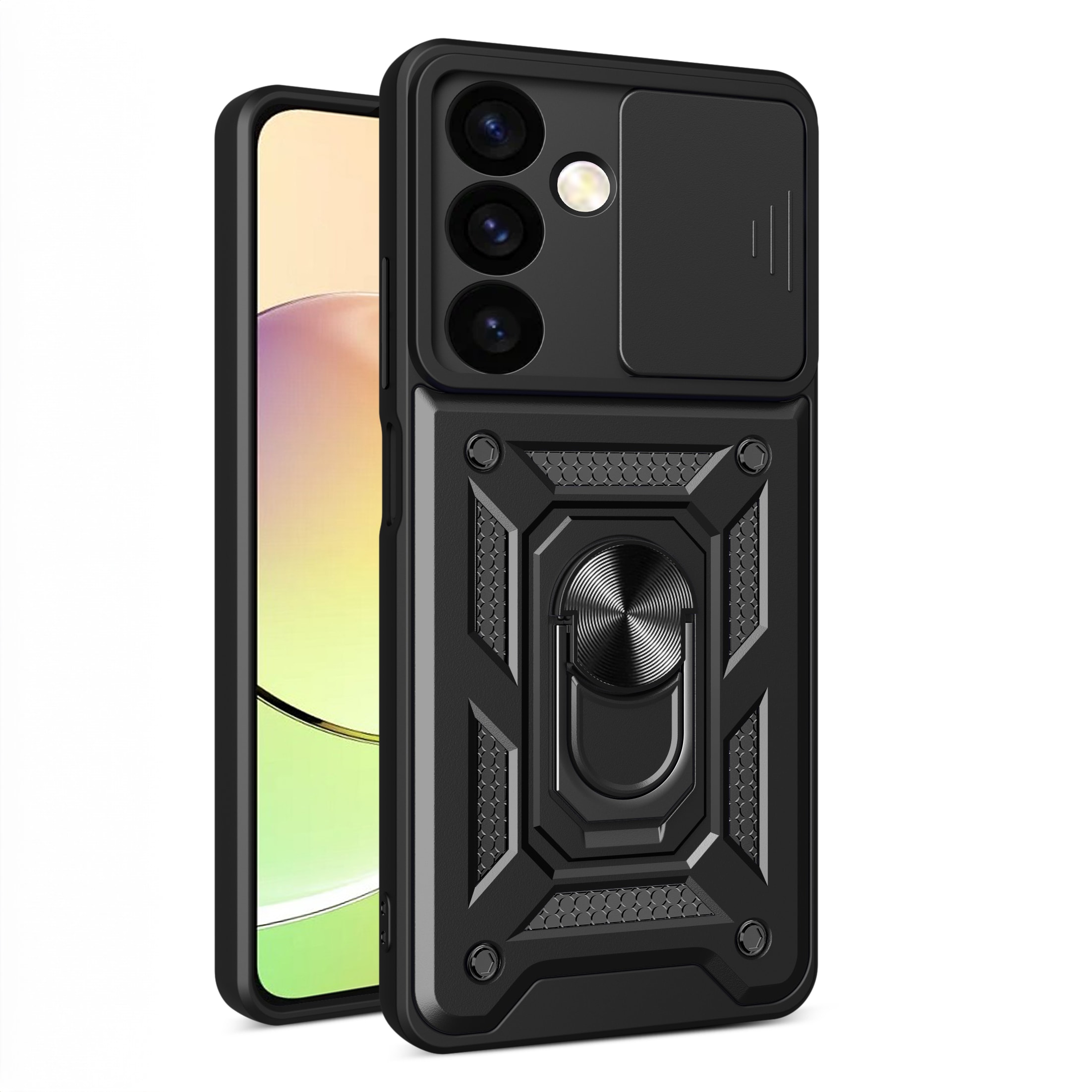Hybrid Armor Camshield panssaroitu kotelo Samsung Galaxy S24+ kamerasuojalla - musta