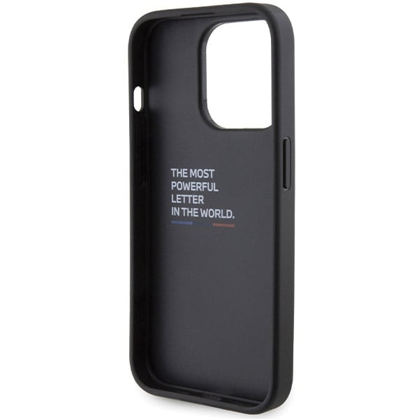 BMW Grip Hot Stamp -kotelo iPhone 15 Pro:lle - musta