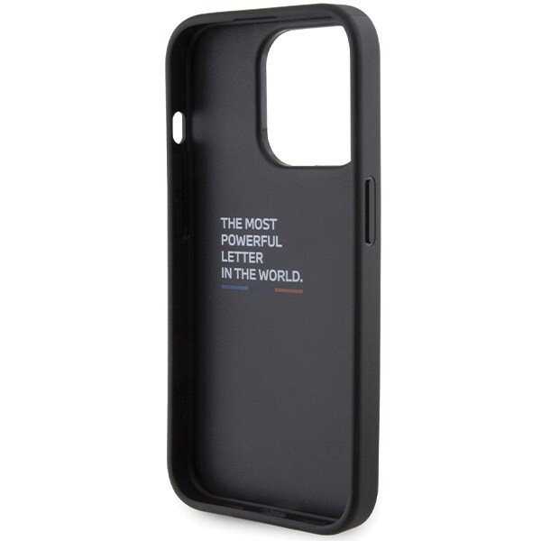 BMW Grip Hot Stamp -kotelo iPhone 15 Pro Maxille - musta