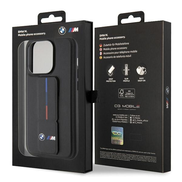 BMW Grip Hot Stamp -kotelo iPhone 15 Pro Maxille - musta