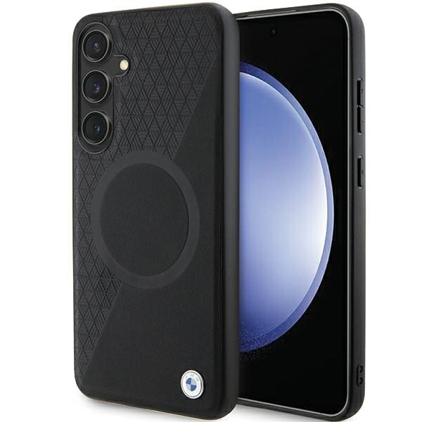 BMW BMHMS24S23RTPK S24 S921 musta kovakotelo Signature Leather Circle MagSafe (puoliksi kuvioitu)