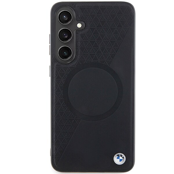 BMW BMHMS24S23RTPK S24 S921 musta kovakotelo Signature Leather Circle MagSafe (puoliksi kuvioitu)