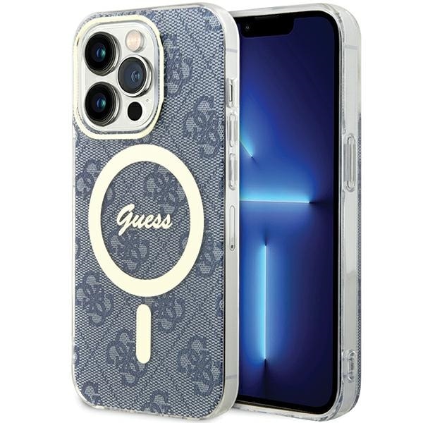 Guess IML 4G MagSafe -kotelo iPhone 15 Pro Maxille - sininen