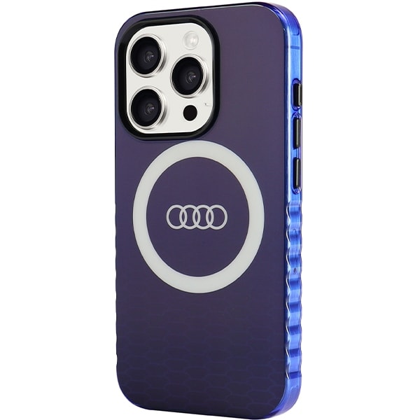 Audi IML Big Logo MagSafe kotelo iPhone 15 Pro - sininen