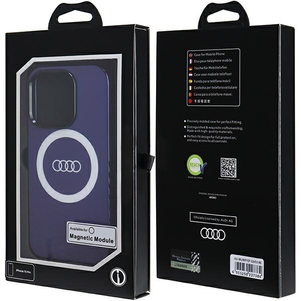 Audi IML Big Logo MagSafe kotelo iPhone 15 Pro - sininen