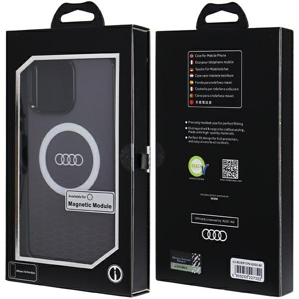 Audi IML Big Logo MagSafe kotelo iPhone 15 Pro Max - musta