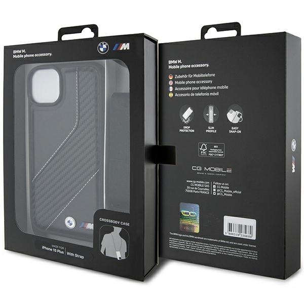 BMW M Edition Carbon Stripe & Strap kotelo iPhone 15 / 14 / 13 - musta