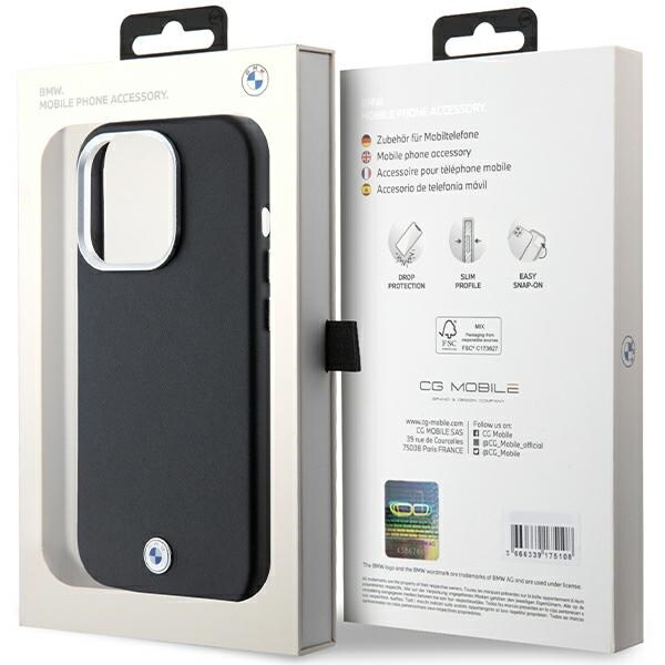 BMW Signature Wrapped Metal MagSafe -kotelo iPhone 14 Pro:lle - musta