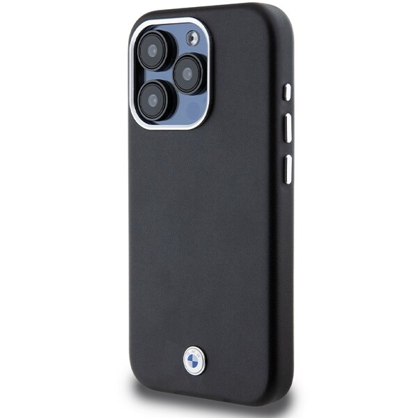 BMW Signature Wrapped Metal MagSafe -kotelo iPhone 15 Pro - mustalle mallille - musta