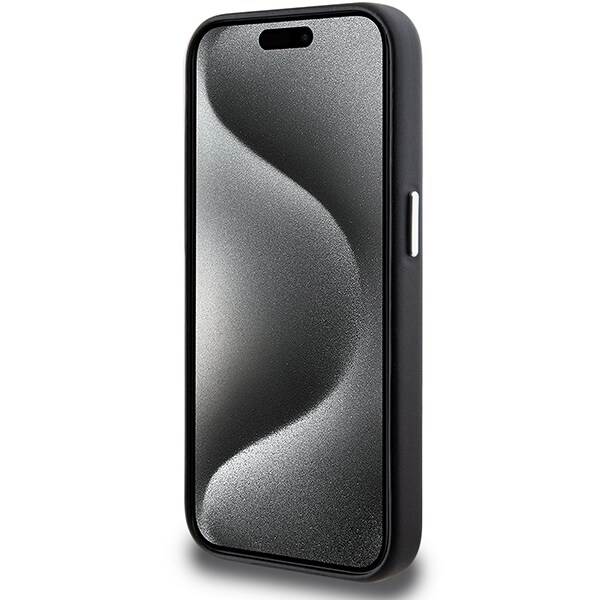 BMW Signature Wrapped Metal MagSafe -kotelo iPhone 15 Pro - mustalle mallille - musta