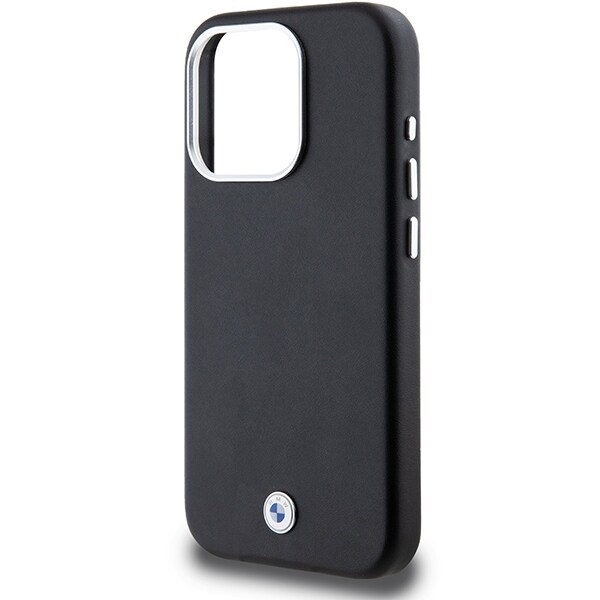 BMW Signature Wrapped Metal MagSafe -kotelo iPhone 15 Pro - mustalle mallille - musta
