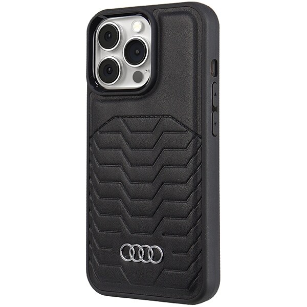 Audi synteettinen nahka kotelo MagSafe varten iPhone 13 Pro / 13 - musta