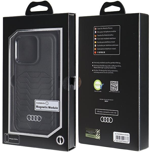 Audi synteettinen nahka kotelo MagSafe varten iPhone 13 Pro / 13 - musta