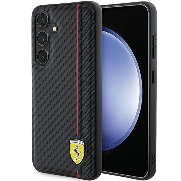 Ferrari Hiilipainettu linjakotelo Samsung Galaxy S24+:lle - musta