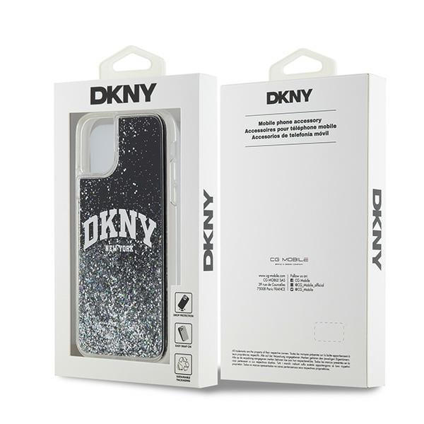 DKNY Liquid Glitter Big Logo tapauksessa iPhone 11 / Xr - musta