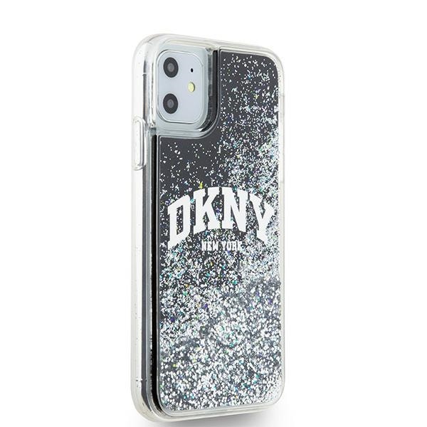 DKNY Liquid Glitter Big Logo tapauksessa iPhone 11 / Xr - musta