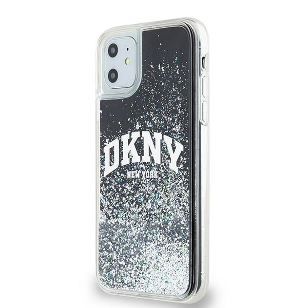 DKNY Liquid Glitter Big Logo tapauksessa iPhone 11 / Xr - musta