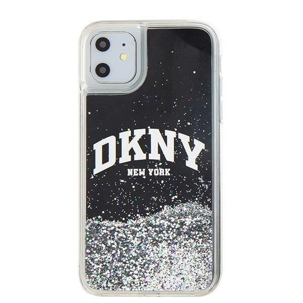 DKNY Liquid Glitter Big Logo tapauksessa iPhone 11 / Xr - musta