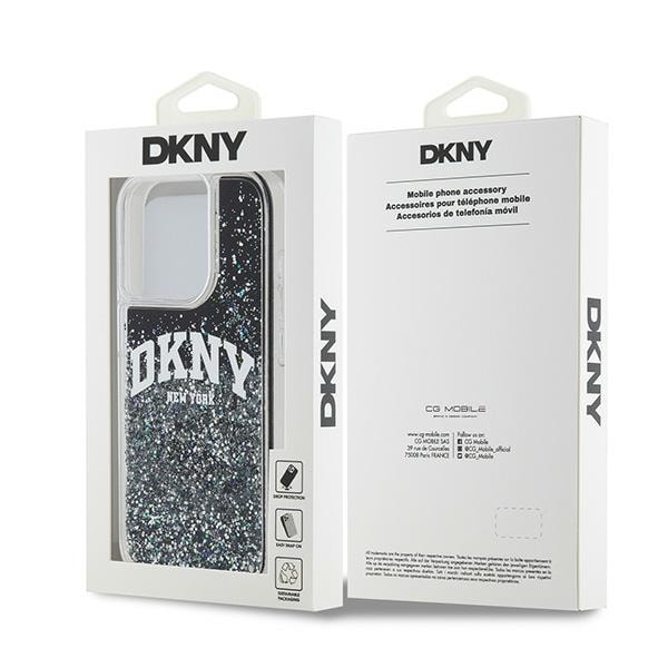 DKNY Liquid Glitter Big Logo iPhone 13 Pro / 13 Case - Musta
