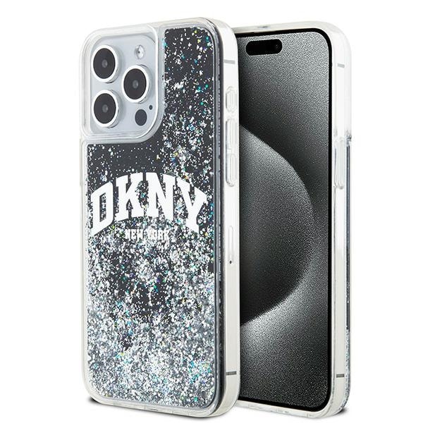 DKNY Liquid Glitter Big Logo iPhone 13 Pro Max Case - Musta