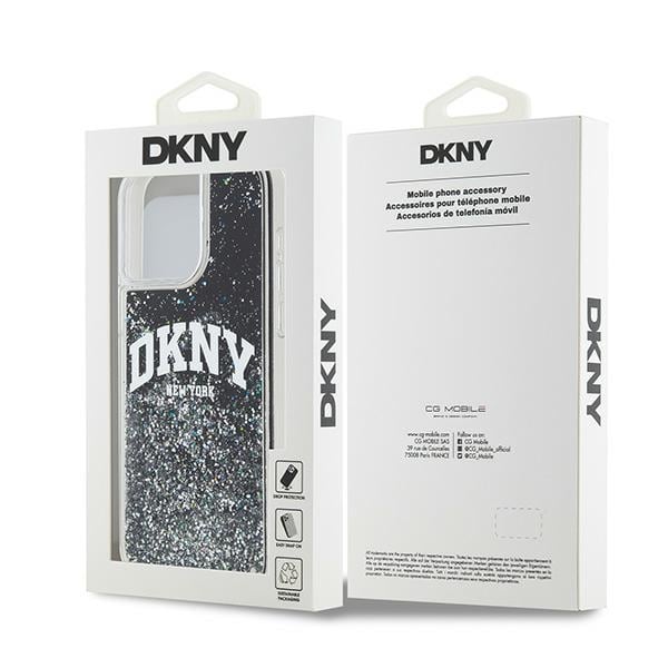 DKNY Liquid Glitter Big Logo iPhone 13 Pro Max Case - Musta