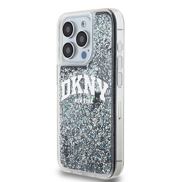 DKNY Liquid Glitter Big Logo iPhone 14 Pro Case - Musta