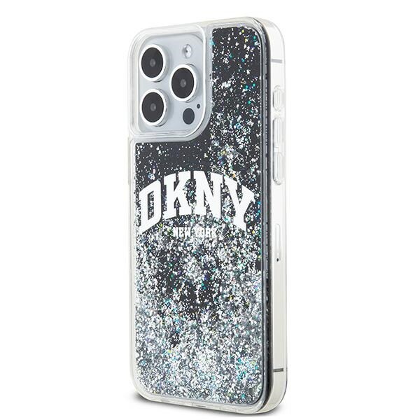 DKNY Liquid Glitter Big Logo iPhone 14 Pro Max Case - Musta