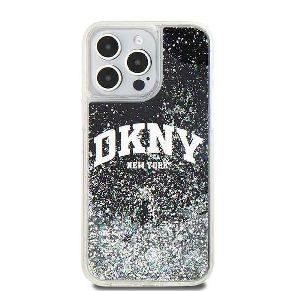 DKNY Liquid Glitter Big Logo iPhone 14 Pro Max Case - Musta