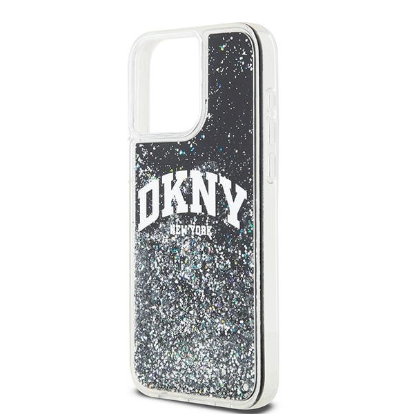 DKNY Liquid Glitter Big Logo iPhone 14 Pro Max Case - Musta