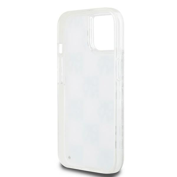 DKNY Liquid Glitter Multilogo tapauksessa iPhone 15 / 14 / 13 - valkoinen