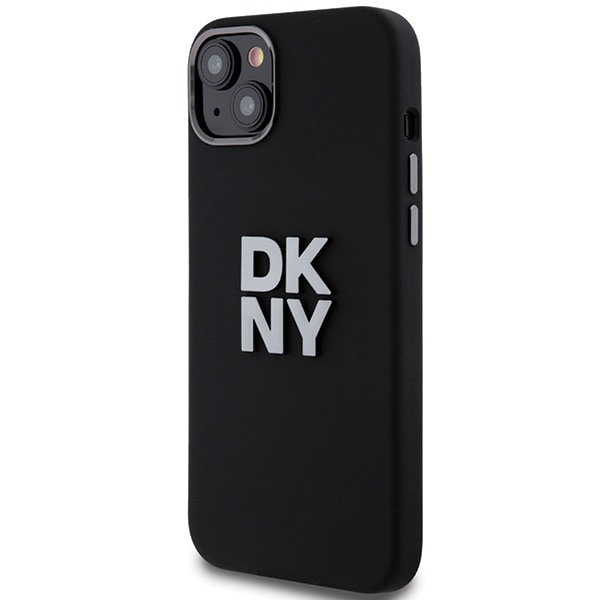 DKNY neste silikoni metalli logo iPhone 15/14/13 tapauksessa - musta
