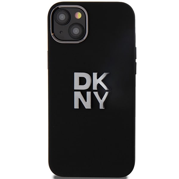 DKNY neste silikoni metalli logo iPhone 15/14/13 tapauksessa - musta