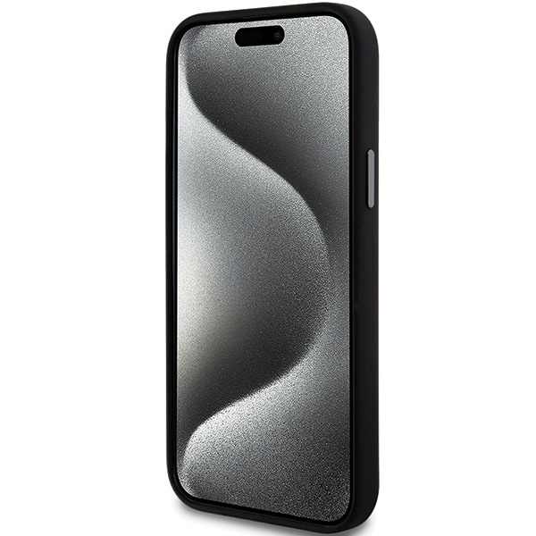 DKNY neste silikoni metalli logo iPhone 15/14/13 tapauksessa - musta
