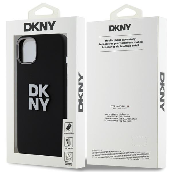 DKNY neste silikoni metalli logo iPhone 15/14/13 tapauksessa - musta